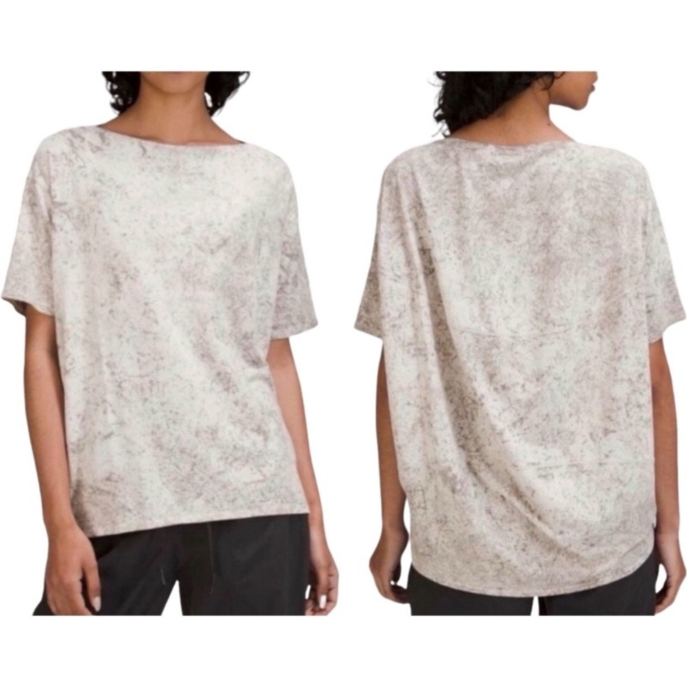 LULULEMON Back In Action Vitasea Oversized Short Sleeve Athleisure Tee Marble
